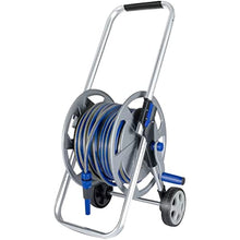 Hose Reel Cart Hose Reel Cart with Wheels Metal Durable Garden Trolley, Hose Cart with Retractable Handle, Household Car Wash Tool with Water Gun, for Irrigation (Color : A, Size : Hose Cart+40m Pip