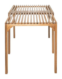 Riviera Extendable Dining Table Natural, Natural Dining Table, Modern Style, Solid Acacia Wood Rectangular Shape Tabletop, Solid Acacia Wood, Outdoor Dining, 33.5~59.1" W x 33.5" D x 29.9" H