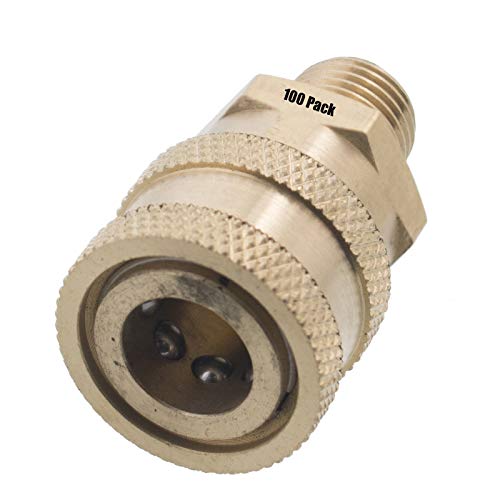 100 Erie Tools 1/4in. MPT Male Brass Socket Quick Connect Coupler 4000 PSI 10 GPM for Pressure Washer Nozzle Gun Hose Wand