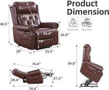 UOPYNE Large Lay Flat Power Lift Recliner for Elderly with Massage Heat