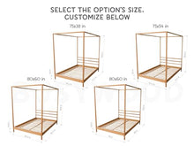BUSY WOOD Wooden Kids Canopy Bed Natural