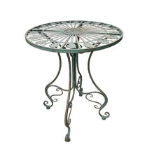 FENOKD Folding Side Table Distressed Outdoor Table Chairs Set Foldable Coffee Table Outdoor Garden Table Small Round Patio Table - Green (one Chair)