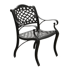 Oakland Living Modern Ornate Outdoor Mesh Aluminum Patio Dining Set with Six Chairs Black