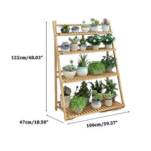 ZOCWJK Ladder Plant Stand 4Tier Wooden Planter Holder Flower Pot Display Shelf for Home Patio Lawn Garden Balcony Plant Stand Indoor,Log Color-100cm