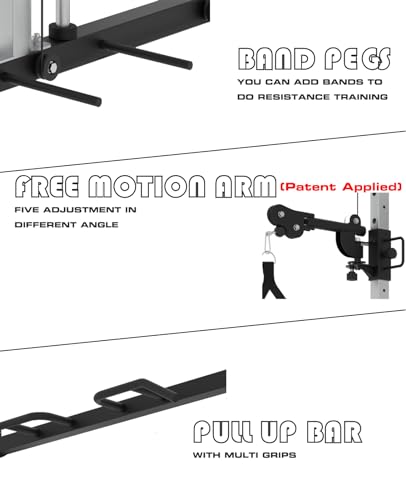 EonfitOmni Power Rack Smith Machine for Home Gym System Black