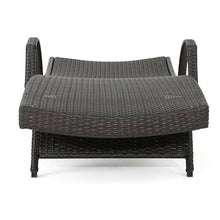 roomfitters PE Wicker Chaise Lounge with Arm for Outdoor Relaxation, Adjustable Backrest, Stylish Patio Furniture, Comfortable Seating, Perfect for Sunbathing, Brown (Set of 2)