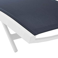 Ergode Glimpse Outdoor Patio Chaise Lounge Chair Set of 2 | Comfortable Textilene Mesh Seat | Adjustable Recline Positions | Durable Aluminum Frame | Modern Design | White Navy