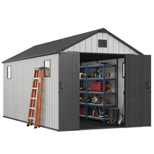 Jocoevol Heavy Duty Storage Shed, 8x15FT Resin Outdoor Shed for Backyard