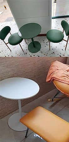 Fodalob Round Bar Table, Indoor Outdoor Restaurant Pub End Side Table, Metal Cocktail Bistro Table, Coffee Table for Living Room, Balcony, Patio, More Color (Color : Black, Size : Dia 70cm(27.5"))