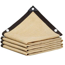 90% Shade Cloth with Grommets, Beige Sun Shade Net for Outdoor Use, UV Resistant Mesh Tarp for Greenhouse, Plants, Pergola, Backyard, Sunblock Shade Cloth for Patio