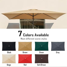 PUCNHZYNW Replacement Canopy for 3x2m Rectangular Patio Umbrella 6 Ribs Waterproof UPF30+ Outdoor Sunshade Cover for Garden Beach and Terrace Use