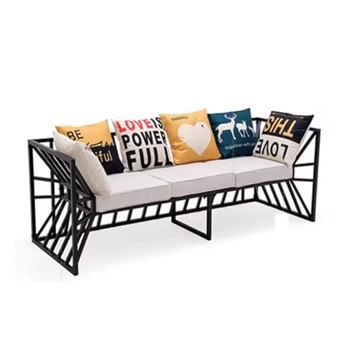 JOSOGO Garden Lounge Set with Cushions,Outdoor Backyard Porch Loveseat Chairs Furniture with Table， Modular Seating Sofa and Table for Patio(C)