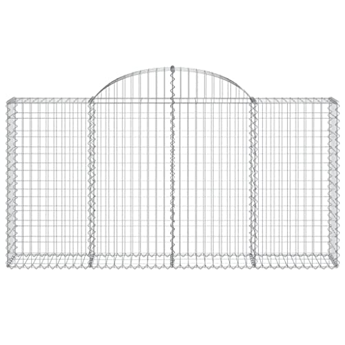 Arched Gabion Baskets 4 pcs Galvanized Iron Outdoor Plant Pots White Black
