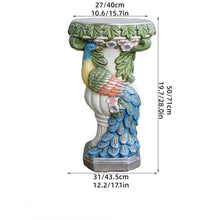 WKSPOO Decorative Roman Pedestal Stand, Peacock Statue Plant Stand(Large)