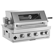 4 Burner Gas Grill, Built-In BBQ Island Insert,LPG Barbecue Station with Rear Infrared Rotisserie,Temperature Gauge,Halogen Interior Lights,Pull-Out Grease Tray,Bottle Opener,Cooking Grids (Silver)