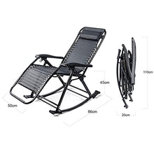 KLNBV Garden rocking chair Folding beach chair Height-adjustable garden chair Adjustable rocking chair Rocking chair with cushions for The beach, patio, terrace