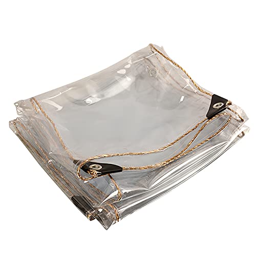 QWEASDF Clear Waterproof Cover Tarp, Dustproof PVC Tarps with Grommets, 0.35mm, Anti-Tear, Wind-Proof, for Garden Furniture Cars Open Balcony Greenhouse Plant Cover,3x10m/9.8x32.8ft