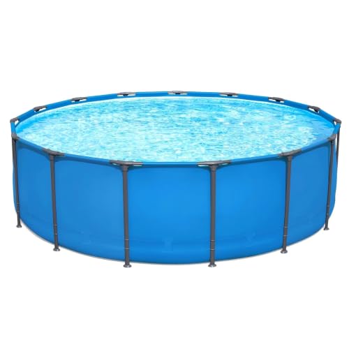 15ft x 48in Round Metal Frame Above Ground Swimming Pool, Pool Only