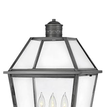 Hinkley Nouvelle Collection Three Light Outdoor Medium Post Top/Pier Mount Blackened Brass/Black