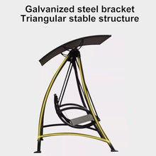 DYUNCZ 2-Seat Patio Swing Chair, Porch Patio Swing with Adjustable Canopy, Heavy-Duty Metal Frame, Weather Resistant, Breathable Seat Fabric, Weight Capacity 300 Kg / 660 Lbs