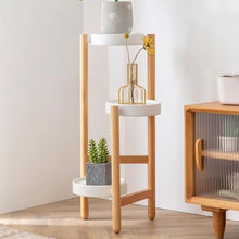 IBONSON Multi Tiered Plant Stand Indoor Nordic Living Room Floor-Standing Solid Wood Flower Stand Indoor Balcony Simple Triangle Storage Bracket Corner Outdoor Plant Stand