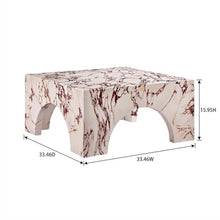 Outdoor Escape Red Valen Indoor Outdoor Patio Arched Concrete Coffee Table, Stylish Design, Durable Construction, Perfect for Patio and Indoor Spaces
