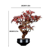 YXIANG56Q Fake Plants Artificial Red Maple Potted Plants Fake Green Plants Bonsai Zen Decoration Exhibition Hall Space Tea Room Study Room Shopping Mall Restaurant Bonsai Tree