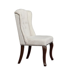 Best Quality Furniture Beige Linen Look Upholstered Dining Set Cappuccino