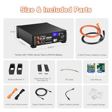Techex 48V 200Ah LiFePO4 Battery, 100A BMS with Inverter Communication, 3U Rack-Mount, WiFi& Bluetooth& Smart Display, Fire Suppression, Max. 10.24kW Power Output for Off-Grid, Solar System, Backup