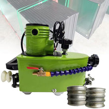 SAIYERUS Portable Small Glass Edger w/8 Diamond Wheels, Electric Glass Edging Machine, DIY Diamond Glass Art Corner Grinding Edging Machine, Polish Edge Machine for Plane, Curve, Rounded Corner