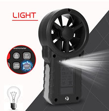 CARUTU Digital Anemometer Handheld Wind Speed Meter for Measuring Wind Speed, Temperature and Wind Chill with Backlight and Max/Min