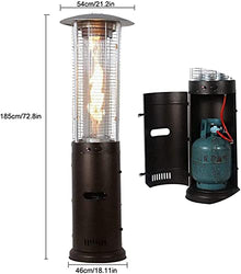 CFDZCP Outdoor Patio Space Heater Patio Heater, Tilt Protection Outdoor Heater, 15KW Gas Propane Heater, Fast Heating Standing Umbrella Heater for Garden, Commercial Home(Black)