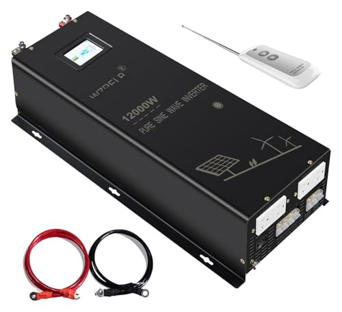 BAISULI Split Phase Pure Sine Wave Inverter 12000W Split-Phase Pure Sine Wave Solar Power Inverter Battery 24V/36/48V/96 DC to 110/220V,120/240V AC Converter Re-Mote Control(24V,110V 220V_Universal)