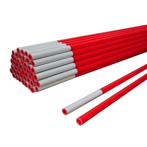 32" Lite Snow Stakes - 3/8" Diameter Driveway Markers with Single 3" High Visibility Reflective Tape Custom - Color & Quantity Options (800, Red)