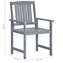 AJSEOYBS Patio Chairs with Cushions,Oversized Wooden Rocking Chair,Bistro Stacking Chair Suitable for Backyard, Porch, Balcony, Poolside, Garden 8 Pcs Solid Acacia Wood Gray