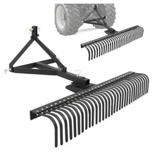 3 Point 60" Landscape Rake for Cat 1 Tractor Attachment Compact Tractors Loader Gravel Driveway Leveling Soil Grading Rock Debris Removal
