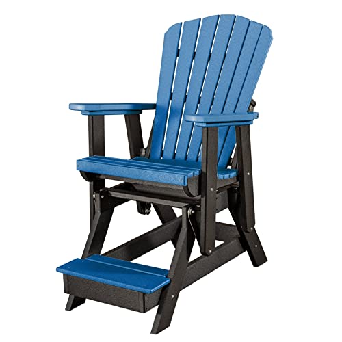 Model Fan Back Balcony Glider in Blue with A Black Base Resin