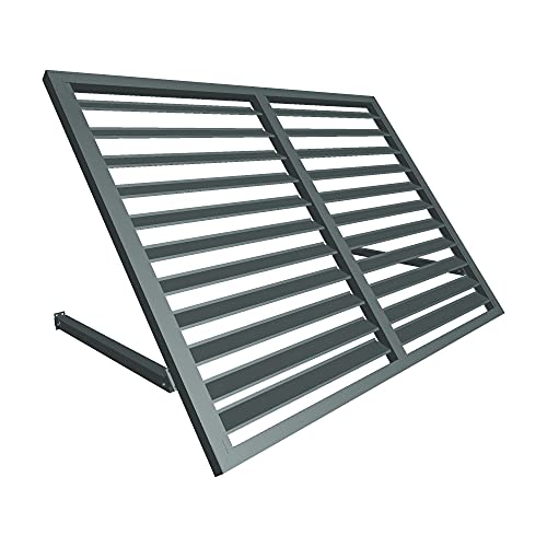Awntech 7' Bahama (92"-24"-24") Shutter Fixed Awning, Pewter