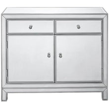 Elegant Lighting Reflexion Mirrored Nightstand Antique Silver