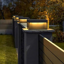 Outdoor Wall Lights Black Square Column Caps Lamp Modern Outdoor Post Cap Light LED Outside Waterproof Pillar Lamps Stainless Steel Gate Deck Stigma Lantern Fence Gate Porch Lawn Path Lamps Waterproof