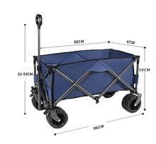 CWENZXDIA Garden Wagon Folding Wagon Cart Utility Garden Trolley Portable Rolling Shopping for Beach Outdoor Picnic Utility Cart(Blue)