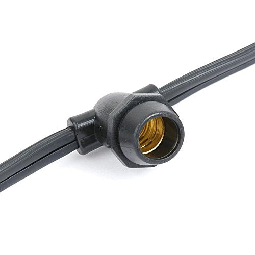 Novelty Lights 330 Feet Black Wire Stringer, 330 E12 Sockets, Patio Lights