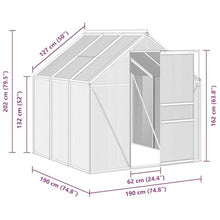 Coespram Walk-in Garden Greenhouse with Aluminum Base Frame, 6.2' x 6.2' Outdoor Plant House with Adjustable Roof Vent and Gutter System, Polycarbonate Hot House for Home Gardening