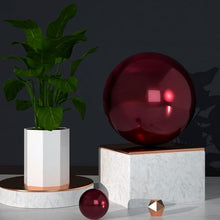 YDJIANCAI 1 Pcs Stainless Steel Gazing Globe Ball, Mirror Gazing Ball Polished Ornament Sphere, Hollow Floating Reflective Hemisphere, Home Outdoor Pond, Red(Size:18.89 in/48 cm)