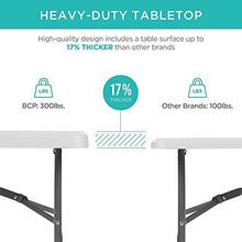 4ft Folding Table - Foldable Heavy Duty Plastic Table for Indoor & Outdoor Parties, Picnic, Camping, Wedding, BBQ Catering, Garden Dining - Fold-in-Half Portable Utility Table - White - 4ft