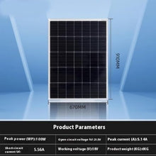 KZZAAO Single Crystal 100W Solar Panel, Solar Cell Panel, Photovoltaic Power Generation System, 12V24V Household