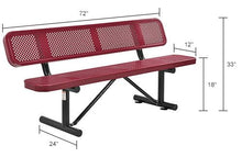 Global Industrial 6'L Heavy Duty Outdoor Steel Picnic Bench with Backrest