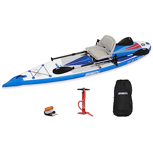 Sea Eagle NeedleNose 12’6” Inflatable Lightweight High Pressure Drop Stitch Stand Up Paddle Board Blue/Gray/White
