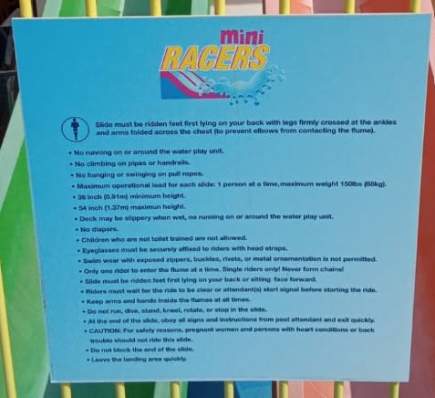 CCL Magic WaterWorks Rule Sign Mini Racers