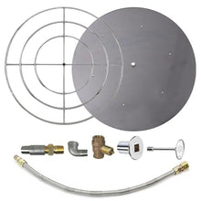 Spotix AFG Match Lit Fire Pit Burner Kit (SS-FR-48KIT-PAN-LP-MSCB), Round, 48-Inch Burner, 54-Inch Flat Pan, Propane, Polished Chrome, with Flange, Key, Valve, Flex Line and Fittings